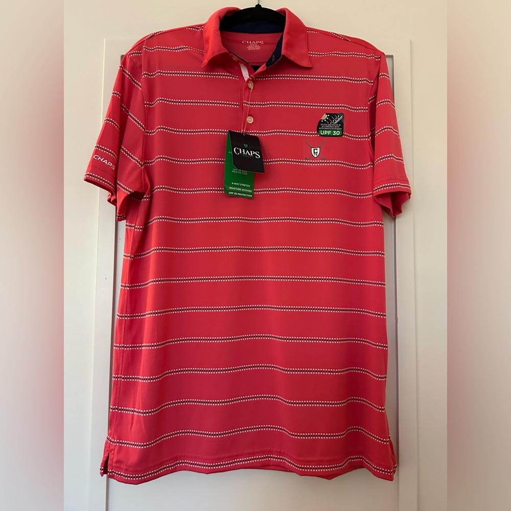 Chaps Golf Men’s deep Coral Polo shirt- medium